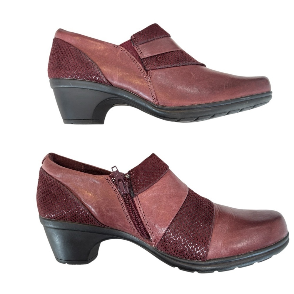 Earth Origins Earth Origins Clogs Red Merlot Leather Womens Comfort Shoe Size 8 - Picture 9 of 12